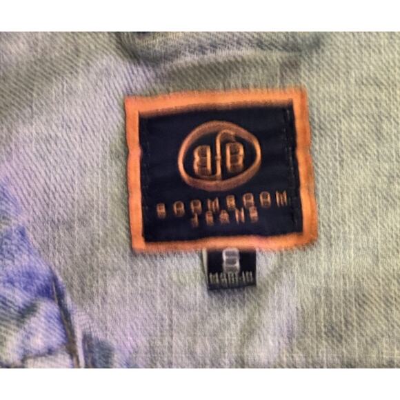 Boom Boom Distressed Jean Jacket Patches Trucker Y2k Festival Cropped Grunge - Picture 8 of 10